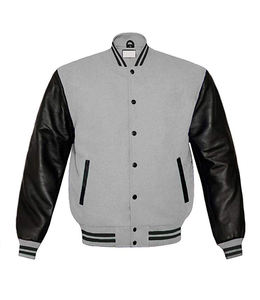 Chaquetas universitarias de diseño personalizado de alta calidad para hombre, cuerpo de lana, Mangas de cuero, ropa de calle con soporte, invierno, nuevo bolsillo de motorista, venta al por mayor - Product Image 5