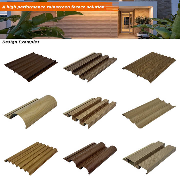 Other Boards Facade Wall Panel Extrior Grooved Wood Effect Cladding ...