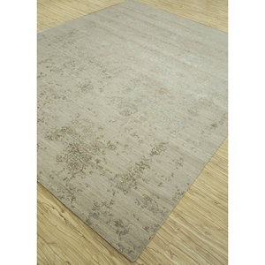 Alfombra de Lana y Seda de Bambú Anudada a Mano con Diseño de Medallón del Extremo Oriente para Sala de Estar, Pasillo, Habitación de Adolescentes -Srb(774) - Product Image 2