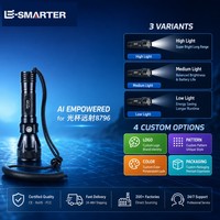 Lampe de plongée IP68, lampe torche LED rechargeable par USB, lampe de plongée sous-marine en alliage d'aluminium, faisceau zoomable
