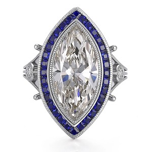 Anillo de Diamantes Cultivados en Laboratorio con Corte Marquesa, Oro Sólido de 18K/14K, IGl DEF VVS, Anillo de Compromiso, Anillo de Boda para Mujer, Anillo de Diamantes para Fiesta - Product Image 1