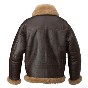 2025 nouvelle conception personnalisée de haute qualité hommes hiver col montant fourrure cuir veste-haute rue léger respirant coupe-vent - Product Image 2