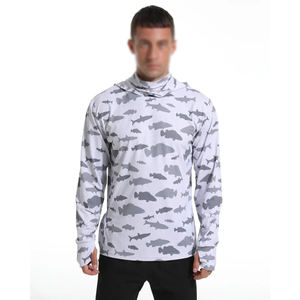 Sudaderas de pesca de poliéster transpirables de secado rápido de manga larga para hombre con protección UV ropa de pesca protectora - Product Image 1