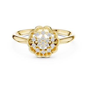 0.085 CT Lab Diamond Floral <b>Ring</b> for Women VVS-VS EF Clarity 18KT, 14KT, 10KT Gold & 925 Silver Rose, Yellow, White Gold - Product Image 3
