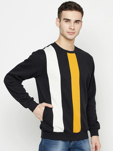 Sweat-shirt en molleton de coton et polyester de qualité pour hommes, impression de logo personnalisé, col rond uni, teint en gros pour l'hiver - Product Image 2
