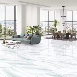 Breza Aqua Blanc 120x60 Sol de luxe Design Deluxe Couleur vive Carreau de marbre en porcelaine haute brillance Premium - Product Image 1