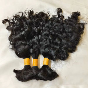 Máquina trenzadora de cabello de grado Remy a granel indio, paquetes de cabello humano sin procesar de doble trama, 100 gramos, peso personalizado, logotipo todo - Product Image 4