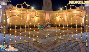 Gujarati boda Garba noche escenario vela paredes diseño especial velas paredes para Mehndi escenario asiático boda velas telón de fondo - Product Image 6