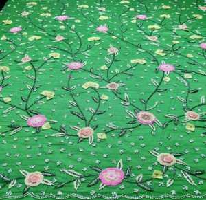 High Quality Luxury Beaded <b>Fabric</b> with Zircon Handmade 100% Polyester Best Price Export From Indian Supplier <b>for</b> Garments Making - Product Image 4