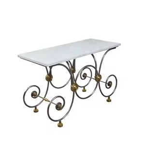 Modern Feather Shaped Metal Center Table Casting Style Ideal <b>for</b> Living Room Dining Decorative Furniture with Wooden Material - Product Image 3