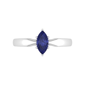 Anello Solitario con Tanzanite Naturale Taglio Marquise in Argento Sterling 925, Gioielleria Fine - Product Image 2