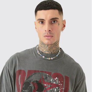 Men's Premium 100% Cotton Acid Wash T Shirt Heavyweight Crew Neck Breathable Custom Logo Oversized Streetwear OEM - Product Image 6