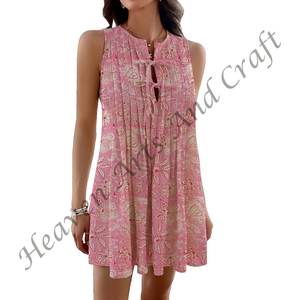 Vestido de Algodón con Estampado de Bloques, Vestido de Verano para Mujer, Suministro al por Mayor, Ropa de India y Pakistán - Product Image 1