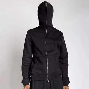 Full <b>Zip</b> up <b>Black</b> <b>Hoodie</b> High Quality Reasonable Price Pakistan Winter Waterproof Fleece 430g Casual Custom Logo Front Pocket - Product Image 3