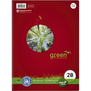 Cuaderno Universitario Rojo STAUFEN de 160 Hojas, Tamaño DIN A4, Cuadriculado, 70 G/m², Papel 100% Reciclado con Margenes Interiores/Exteriores - Product Image 1