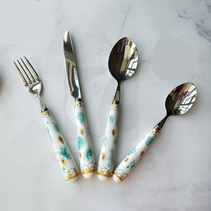 Custom Plated Stainless Steel Flatware Set Unique <b>Vintage</b> Style Gold Silver Royal Multicolour Fork Spoon Knife Home Restaurant - Product Image 6