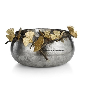 Juego de dos cuencos de chocolate madreperla hechos a mano de diseñador de forma redonda nuevo cuenco de metal cuenco dulce ecológico - Product Image 4