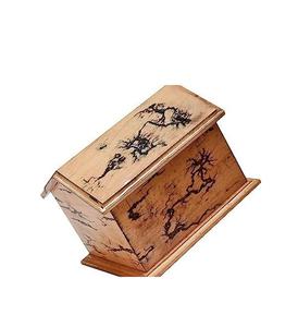 Hut Shape Antique Beachwood Cremation for Human Keepsake <b>Box</b> with Lid Adult Cremations Funeral <b>Pet</b> Ashes <b>Memorial</b> - Product Image 1