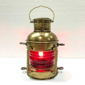 โคมไฟทองเหลืองไฟฟ้าสีแดงและสีเขียวสไตล์วินเทจ,โคมไฟเรือโคมไฟทางทะเลโคมไฟสำหรับตกแต่งบ้าน - Product Image 1