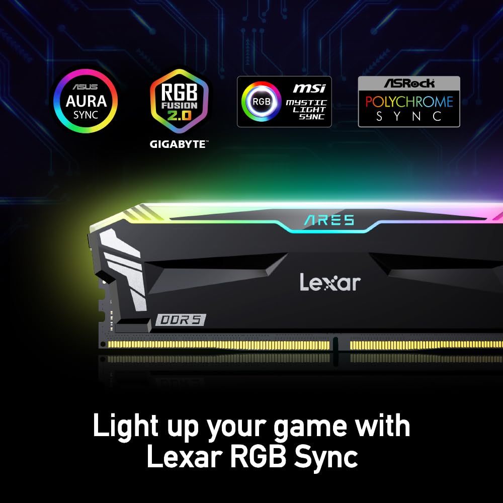 Lexar 32GB DDR5 RAM - 6400mt/s to 7200mt/s for Desktops