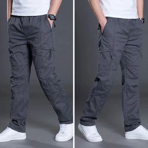 Pantalon cargo en toile 100% coton, léger, taille mi-haute, multi-poches, couleur unie, écologique, tendance masculine, best-seller - Product Image 6