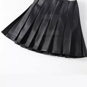 Jupe en cuir pour femme de haute qualité, personnalisée, respirante, écologique, longueur genou, style décontracté, toutes saisons, vente en gros - Product Image 4