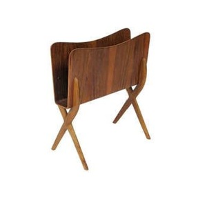 Revistero de madera Vintage de alta demanda con marco de metal Soporte de periódico Retro Para sala de estar - Product Image 1
