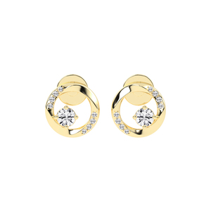 AIPS-041E เพชรประกายคลาสสิก0.388 CT สตั๊ดสำหรับผู้หญิงสำหรับทองคำขาวสีเหลืองทองหรือสีขาวทองและสีโรสโกลด์ - Product Image 5