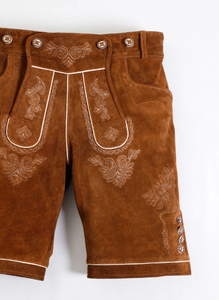 Pantalon en cuir de vache fendu bavarois Lederhosen nouveaux hommes bavarois Lederhosen marron Oktoberfest Lederhosen prix les plus bas à bas prix - Product Image 5