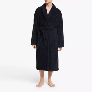 Peignoir à capuche en molleton de corail de luxe avec logo personnalisé Eponge thermique de haute qualité Ceinture épaisse et moelleuse Peignoirs grande taille pour hommes - Product Image 6