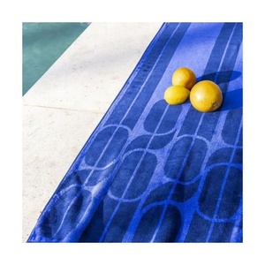 Royal Blue Geometric Pattern Printed 100% Organic Cotton GOTS Certificate Custom Multi Color Attractive Look Adult <b>Beach</b> <b>Towels</b> - Product Image 1