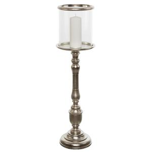 Silver <b>Candle</b> Holder With Glass Indoor & Outdoor Party Decoration Handmade Metal <b>T</b> <b>Light</b> <b>Candle</b> Holder Pillar with Glass Votive - Product Image 2