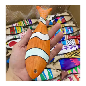 Poisson en bois fabriqué à la main en vrac-Fournisseur en gros de qualité supérieure pour le décor nautique, les cadeaux et les objets de collection artisanaux - Product Image 4