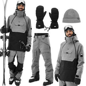 Traje de Esquí Monteec, Chaqueta y Pantalones Impermeables y Transpirables, Guantes, Gorros, Diseño Cortavientos para Snowboard, Cremallera, Unisex - Product Image 1