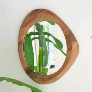 Espejo de pared moderno hecho en La India con marco de madera de alta calidad espejo de pared redondo por Azora Industries - Product Image 4