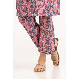 Pantalon décontracté pour femme, imprimé Green Lawn, taille mi-haute élastique, style cargo, ample et respirant - Product Image 1