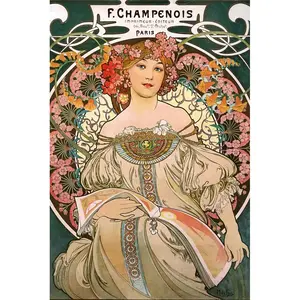 Póster Art Nouveau de Alfons Mucha 'F. Diseño Art Deco Champenois 1897 para Decoración de Pared - Product Image 4