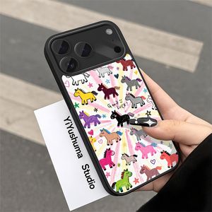 Coque de téléphone magnétique Cheval Arc-en-ciel pour iPhone 11 à 17 Pro Max, en TPU souple, motif fleur blanche, unisexe - Product Image 4