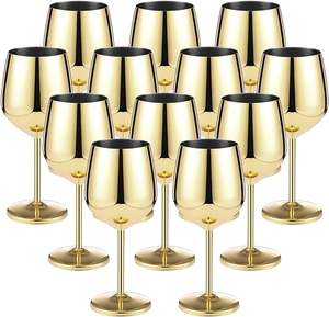 Elegant Design Sleek Finish Premium Quality Stainless Steel Martini <b>Glasses</b> Unbreakable Reusable Wine <b>Glasses</b> Party Bars - Product Image 1