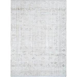 Vintage Ivory Hand Knotted Wool <b>Rug</b> Pae-344 with Floral Pattern for Home Use - Product Image 1
