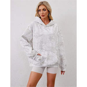 Vente en gros de sweats à capuche tricotés de couleur unie avec impression par sublimation pour femme sweats à capuche en coton de haute qualité pour femme - Product Image 3