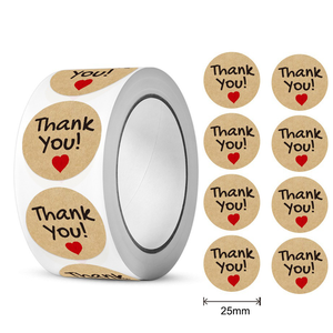 Rollo de 500 Pegatinas Bonitas para Sellado, para Regalos Promocionales, con Mensaje de Agradecimiento Incluido - Product Image 1