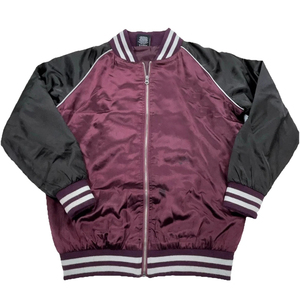 Cierre frontal Cremallera Púrpura Satén Color Bomber Letterman Varsity Chaqueta Mangas CollegeBaseballjacket para hombres DDP Envío - Product Image 1