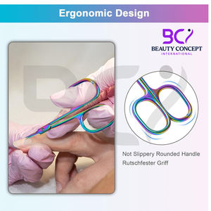 Multiusos con punta afilada curvada, portátil, pequeño, de acero inoxidable, buen proveedor, servicio OEM, tijeras para cutículas de uñas - Product Image 4