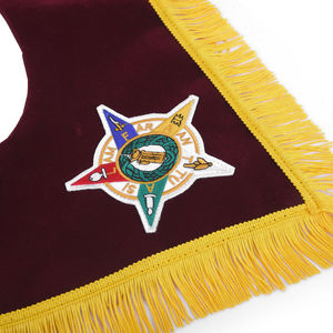 2025 Maroon Velvet Amaranth Collar Premium Quality Masonic Regalia con trenza amarilla y flecos High Order Low MOQ Servicio OEM - Product Image 5