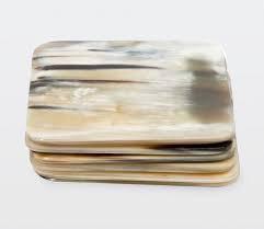 ATTRACTIVE STYLISH ANTIQUE HORN NEW PATTERN HORN COASTER SET of 6 <b>KITCHEN</b> & TABLE <b>DECOR</b> COASTERS <b>ACCESSORIES</b> SUPER ENTERPRISES - Product Image 3