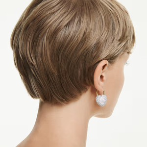 Pendientes de Aro con Forma de Corazón de Lujo, Chapados en Oro, con Diamantes de Imitación y Circonitas, para Mujer - Product Image 3