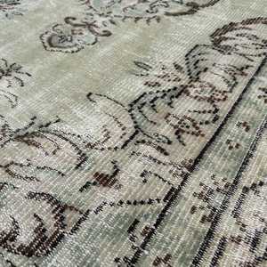 Tapis turc vintage 4,4x7,6 pieds, tapis oriental en laine gris - Product Image 5