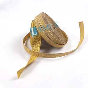 Trenza de encaje francés dorado, trenzada de hojas de roble Mylar dorado, trenzada, trenzada de encaje francés, artesanía textil - Product Image 1