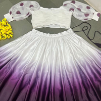 Nouveau chemisier de créateur Lehenga en tissu de soie satiné de Style fantaisie entièrement cousu, belle Blouse avec impression numérique